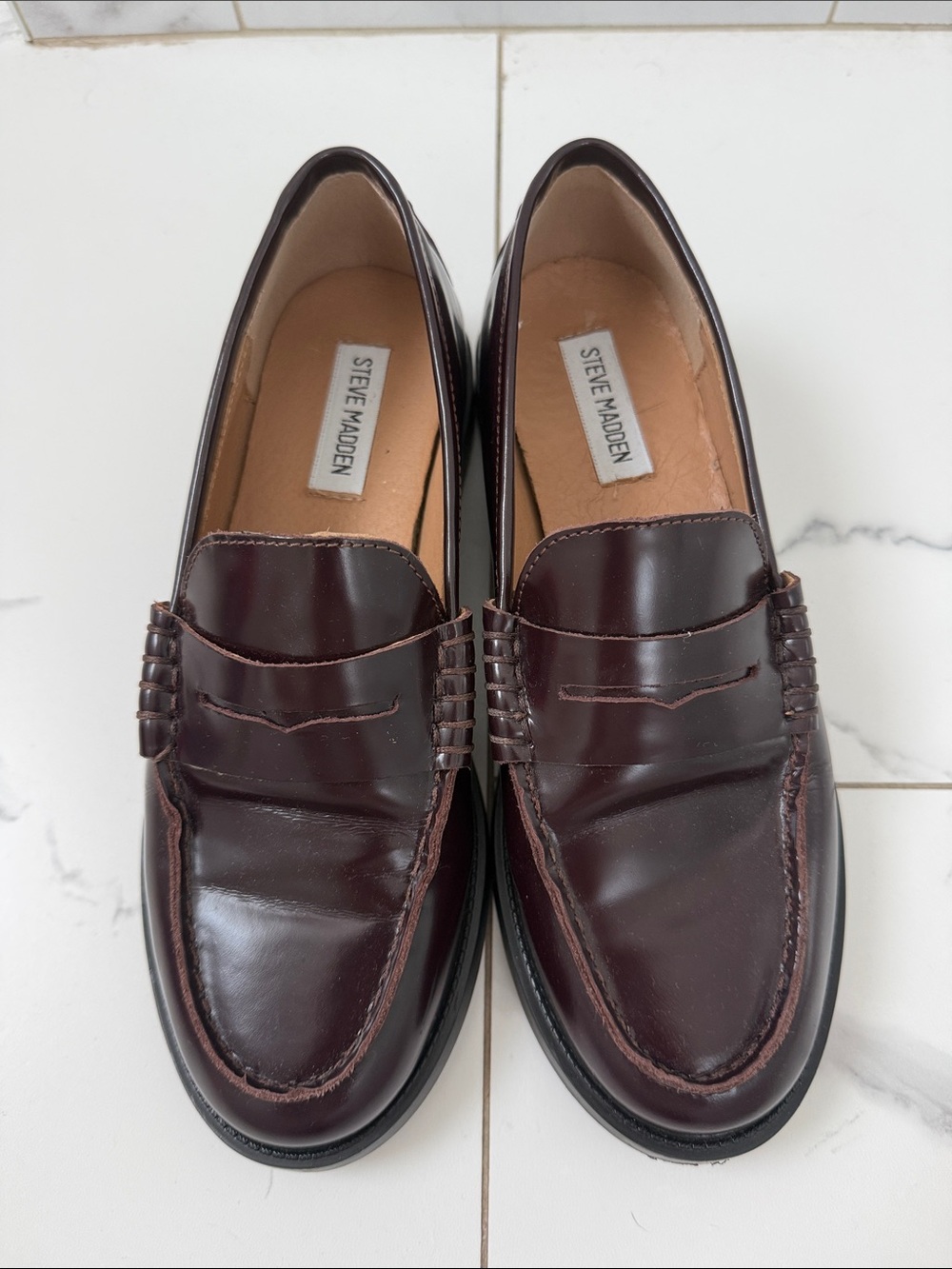 Steve Madden women’s Burgundy Penny Loafers